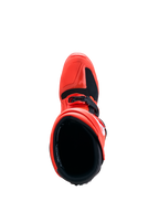 Alpinestars Tech 7 Enduro Stiefel, Rot und Schwarz, Draufsicht auf das strapazierfähige TPU-Chassis und das Innenfutter.