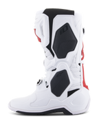 Alpinestars Tech 10 Supervented Boots, Motocross Boots, White and Bright Red with black accents, side profile view highlighting the ventilated construction and protective TPU shell