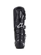 Alpinestars Tech 7 Stiefel, Motocross-Stiefel, Schwarz, Rückansicht mit TPU-Schutz, Schnallenverschlusssystem und charakteristischem Logo