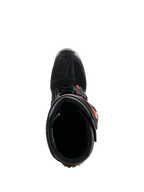 Alpinestars Tech 7 Stiefel, Motocross-Stiefel, Schwarz und Rot Fluo, Draufsicht mit Innenfutter und Verschlusssystem, strapazierfähige TPU-Konstruktion mit leuchtend roten Akzenten für Offroad-Racing-Performance