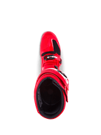 Alpinestars Tech 7 Stiefel, Motocross-Stiefel, Hellrot, Draufsicht mit Innenfutter und Schnallenverschluss, strapazierfähige TPU-Konstruktion für Offroad-Schutz