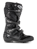 Alpinestars Tech 7 Enduro Boots, Black Motocross Boots, featuring four adjustable buckles and a reinforced TPU chassis, rugged lugged sole for off-road traction, white star logo and Tech 7 branding, durable high-performance footwear for enduro and dirt bike riding