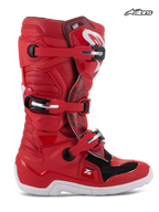 Alpinestars Jugend Tech 7S Stiefel, Jugend-Motocross-Stiefel, Rot und Weiß, CE-zertifiziert mit Schnallenverschlusssystem und Pivot-Design, Seitenprofil