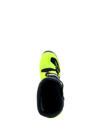 Alpinestars Youth Tech 7S Boots, Yellow Fluo and Black motocross boots for junior riders, top-down view of the inner collar.