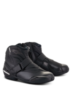 Alpinestars Stella SMX-1 R V2 Boots, Women's low-cut motorcycle riding shoes, Black, featuring a microfiber upper, TPU heel counter and shift pad, strap closure, and sporty aerodynamic profile.