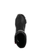 Alpinestars SMX-6 V3 Drystar Boots, Performance Motorcycle Boots, Black with red accents, top-down view looking into the boot opening, featuring textured flex zones and microfiber construction