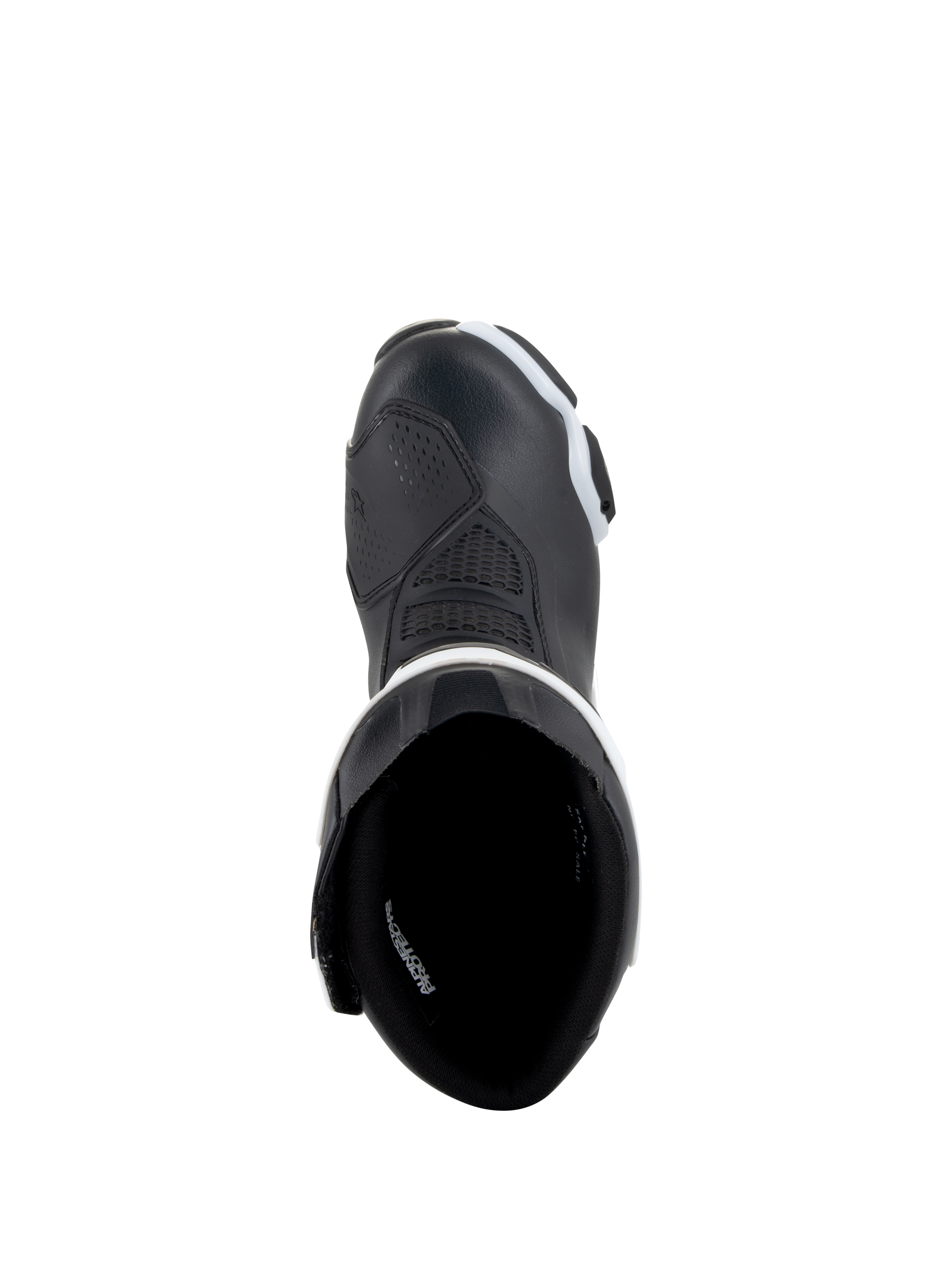 Alpinestars Stella SMX-6 V3 Drystar® Stiefel, Damen-Motorradstiefel, Schwarz und Weiß, Draufsicht mit Innenfutter und verstärktem Zehenbereich, wasserdichte Mikrofaser-Konstruktion für Rennstrecke und Straße
