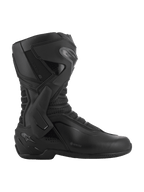 Alpinestars SMX-6 V3 GORE-TEX Boots, Black and Dark Gray, waterproof performance riding boots, featuring lateral TPU ankle brace and shin plate, ergonomic microfiber construction with 3D mesh panels, GORE-TEX logo on the side, specialized footwear for track and street performance