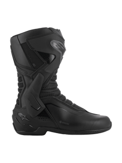 Alpinestars SMX-6 V3 GORE-TEX Stiefel, Schwarz und Dunkelgrau, wasserdichte Performance-Motorradstiefel, mit seitlicher TPU-Knöchelstütze und Schienbeinplatte, ergonomische Mikrofaser-Konstruktion mit 3D-Mesh-Einsätzen, GORE-TEX Logo an der Seite, spezialisiertes Schuhwerk für Rennstrecke und Straße