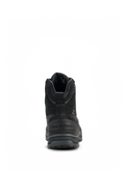 Alpinestars Woman Judy Waterproof Boots, Women's Motorcycle Boots, Black, rear view showing the sturdy heel with embossed logo, integrated pull tab, and elevated combat-style sole for all-weather riding.