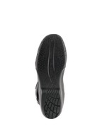Alpinestars Radon Drystar® Stiefel, Motorrad-Tourenstiefel, Unteransicht der schwarzen vulkanisierten Gummisohle mit strukturierten Grip-Mustern und Alpinestars-Branding.
