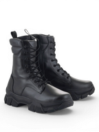 Alpinestars Ava Damen-Stiefel, schwarze urbane Motorradstiefel aus Vollnarbenleder mit markanter Sohle, CE-zertifiziert.