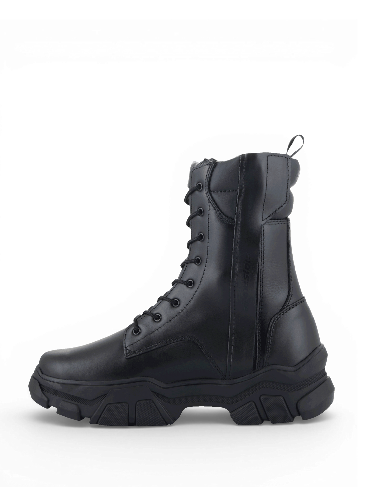 Alpinestars Ava Stiefel, urbaner Damen-Motorradstiefel aus schwarzem Leder mit markanter erhöhter Gummisohle.