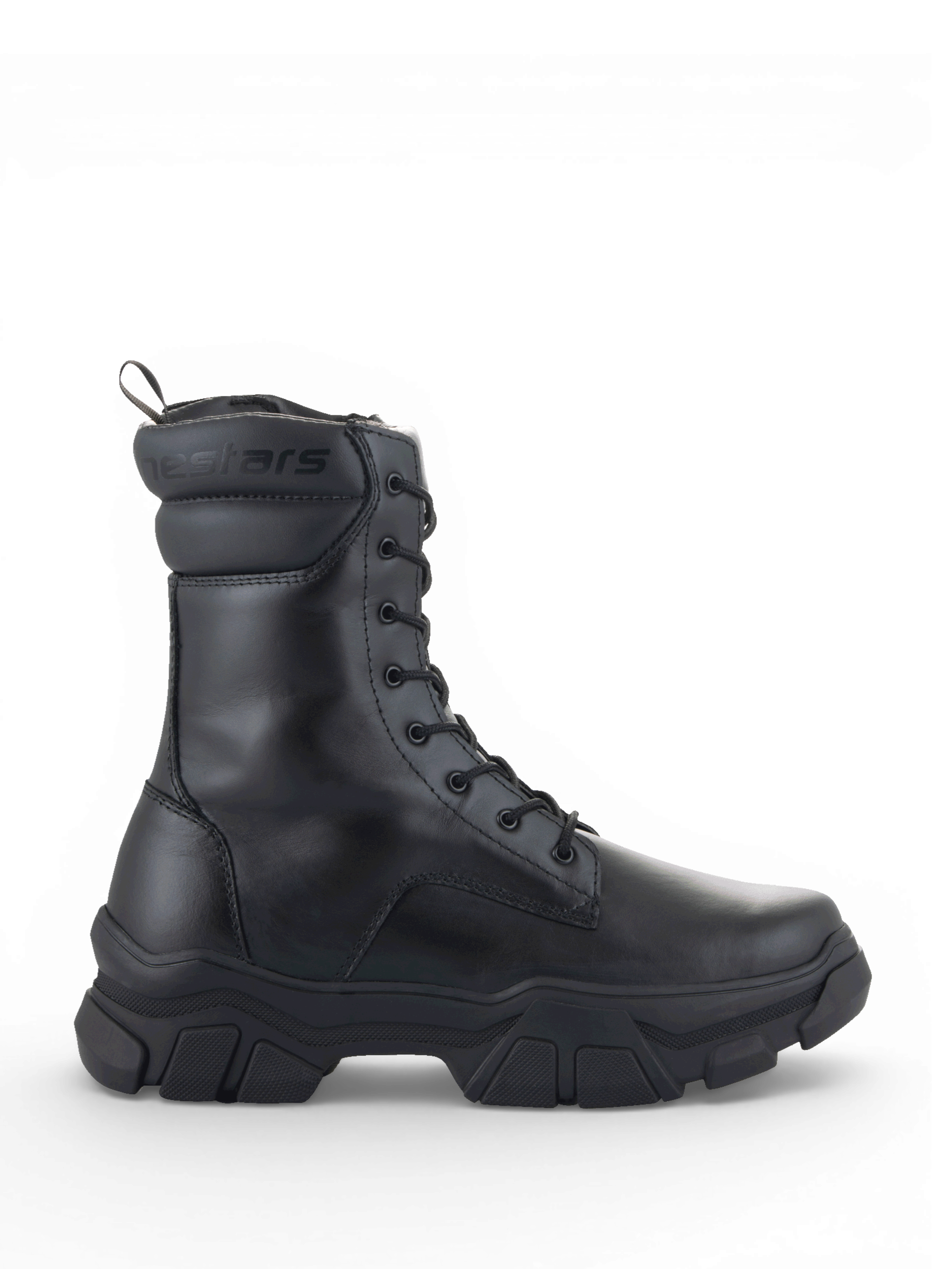 Alpinestars Ava Women's Boots, urban motorcycle riding boots in black leather with a chunky elevated sole.