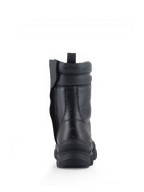 Alpinestars Ava Damen-Stiefel, Urban Motorradstiefel, Schwarz, Vollnarbenleder, Rückansicht mit erhöhter Sohle und Reißverschluss.