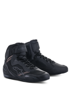 Alpinestars Faster-3 Rideknit® Schuhe, Motorradschuhe, Schwarz, mit einem leichten Obermaterial aus Mikrofaser und Mesh, Schnürverschluss mit Klettverschluss am Knöchel und schlankem Straßenrenn-Design.