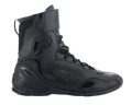 Alpinestars Superfaster Schuhe, Motorrad-Fahrschuhe, Schwarz, hohes High-Top-Profil mit Schnellschnürsystem und Knöchelriemen, mit Mikrofaser- und Rideknit-Paneelen, verstärkter TPU-Fersenkappe und Zehenschutz, schlankes sportliches Design für die Straße