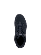 Alpinestars Chrome Air Shoe, Urban Motorcycle Riding Shoe, Black Black, top-down view showing split suede and mesh upper, lacing system with elasticated closure, casual sneaker design for urban commuting