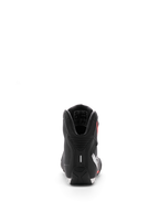 Alpinestars Sektor Schuh, Motorradschuhe, Schwarz Weiß Rot Fluo, Rückansicht mit Fokus auf die Ferse und die interne Knöchelpolsterung, elegantes Mikrofaser-Finish für Sport- und Straßeneinsatz