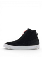 Alpinestars Stated Shoes, Black and White Men's Urban Motorcycle Riding Shoes, Suede and Canvas, CE Certified.