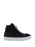 Alpinestars Stella Stated Podium Shoes, women's black and white urban riding sneakers with durable vulcanized soles.