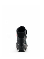 Alpinestars Damen Stella Faster-4 Drystar® Schuhe, Schwarz Grau Coral Fluo, Rückansicht mit Fersenstütze und reflektierenden Akzenten, wasserdichte Motorradschuhe mit sportlich inspiriertem Design für Damen
