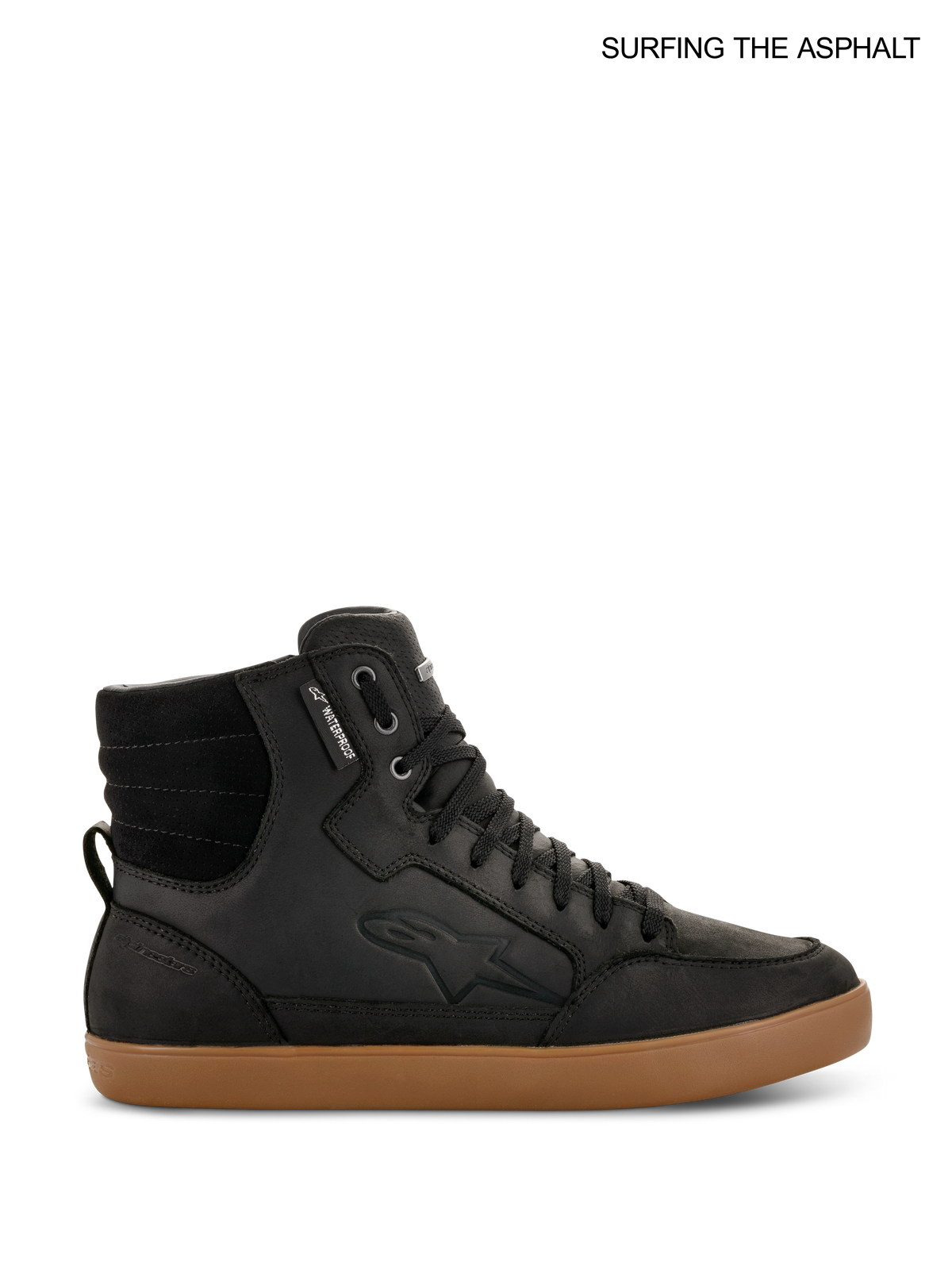 Alpinestars J-6 Wasserdichte Schuhe, urbane Motorradschuhe für Herren, Schwarz und Braun, hochwertige Lederkonstruktion mit wasserdichter Membran und Gummisohle