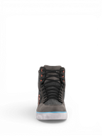 Alpinestars J-6 Wasserdicht Canvas Schuhe, grau-schwarze Urban Motorradsneaker mit hellblauen Akzenten.