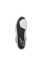Alpinestars J-6 Wasserdicht Canvas Schuhe, Motorradschuhe, Schwarz und Weiß, vulkanisierte Gummisohle mit Stern-Logo und Grip.