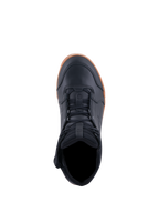 Alpinestars Chrome Drystar® Schuhe, Motorradschuhe, Schwarz und Gum, Draufsicht mit Schnürung und gepolstertem Schaft, lässiges urbanes Design mit Obermaterial aus Leder und Gummisohle