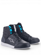 Alpinestars Chrome Damen-Drystar® Schuhe, wasserdichte Motorradschuhe aus Leder in Schwarz, Grau und Türkis, CE-zertifiziert.