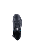 Alpinestars Chrome Drystar Schuhe, wasserdichte Damen-Motorradstiefel, Schwarz mit türkisen Akzenten, Draufsicht, CE-zertifizierte Urban-Schutzausrüstung.