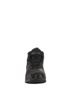 Alpinestars CR-X Drystar® Motorradschuhe, Vorderansicht, Komplett Schwarz, wasserfeste Motorradschuhe mit Schnürsenkeln und Klettriemen am Knöchel, sportliches, von Laufschuhen inspiriertes Design