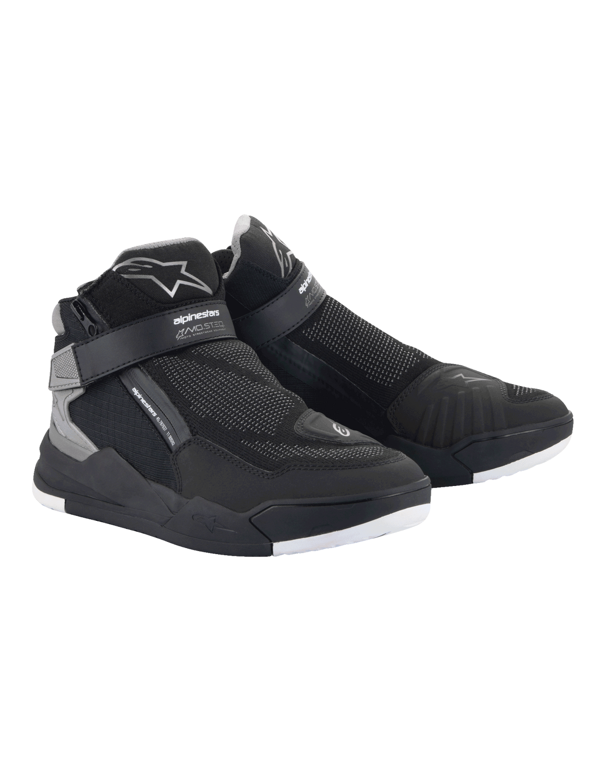 Alpinestars Speedflight Street Schuhe, Schwarz und Gun Metal, urbane Motorradschuhe mit Mesh-Obermaterial und TPU-Verstärkungen, seitlichem Reißverschluss und Klettverschluss-Knöchelriemen, modernes, von Sneakern inspiriertes Design