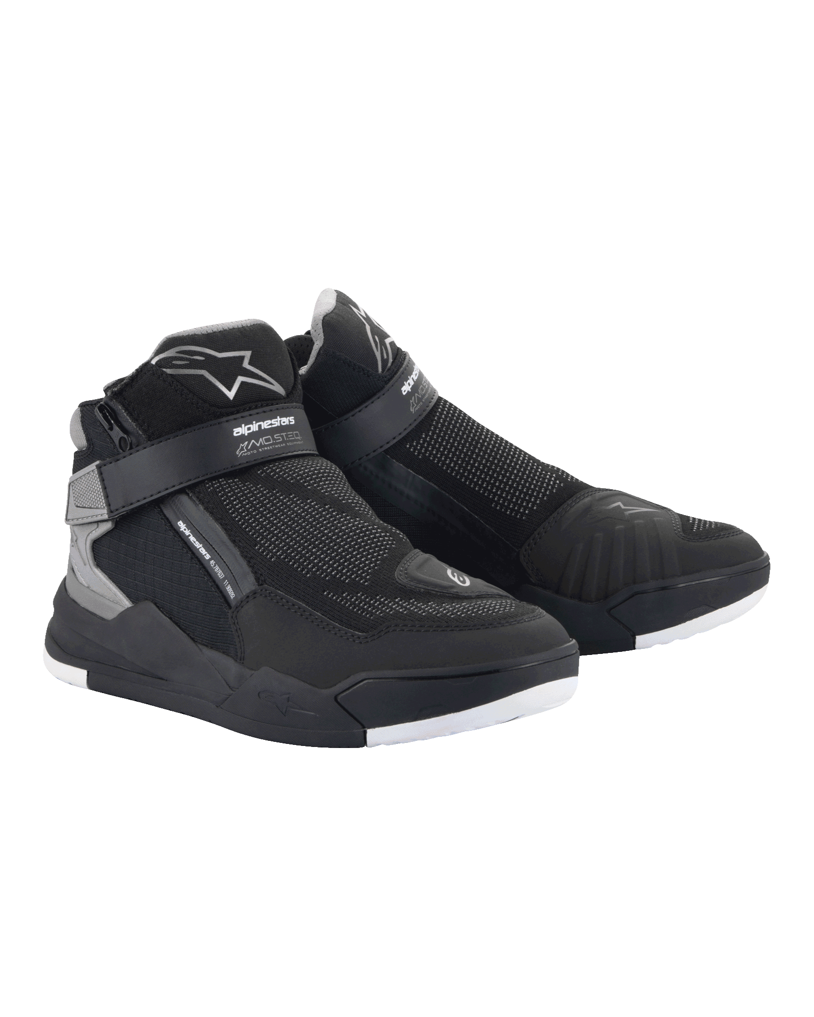Alpinestars Speedflight Street Schuhe, Schwarz und Gun Metal, urbane Motorradschuhe mit Mesh-Obermaterial und TPU-Verstärkungen, seitlichem Reißverschluss und Klettverschluss-Knöchelriemen, modernes, von Sneakern inspiriertes Design