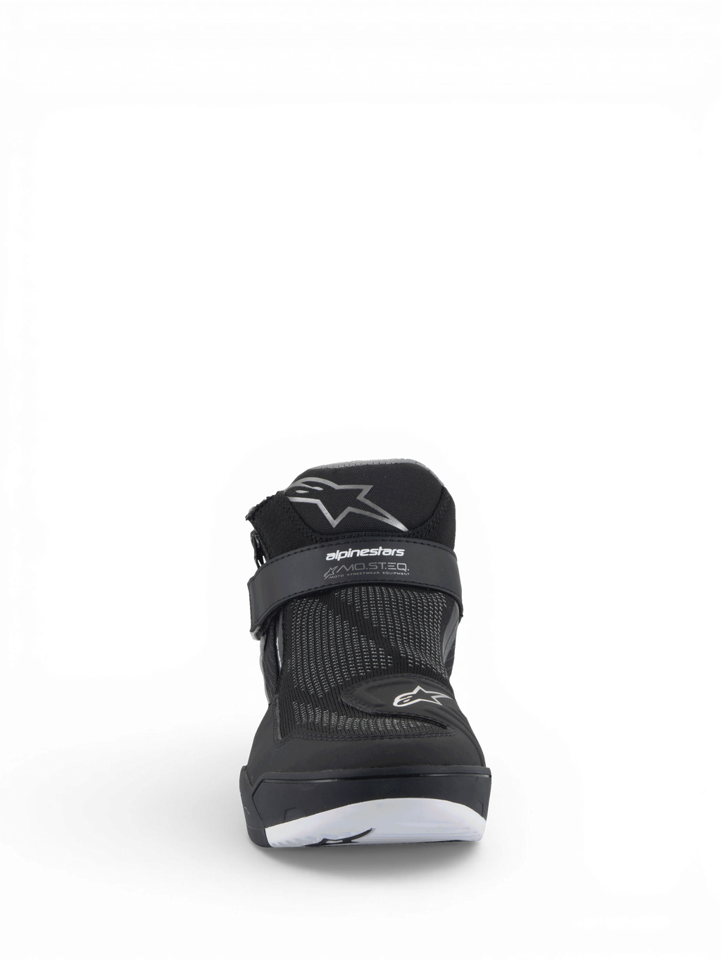 Alpinestars Speedflight Street Schuhe, Urbaner Motorradschuh für Herren, Schwarz, Mesh-Obermaterial mit MO.ST.EQ. Logo-Riemen und weißem Astars-Logo, CE-zertifiziert