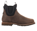 Alpinestars Turnstone Schuhe, schokoladenbraune Leder-Chelsea-Boots, urbane Motorradschuhe, schwarze elastische Seiteneinsätze, robuste Profilsohle, klassische Silhouette