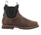 Alpinestars Turnstone Schuhe, schokoladenbraune Leder-Chelsea-Boots, urbane Motorradschuhe, schwarze elastische Seiteneinsätze, robuste Profilsohle, klassische Silhouette