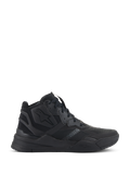 Alpinestars Speedflight Shoes, Black High-Top Sneakers, Urban Motorcycle Riding Footwear, Ripstop Upper with Seamless Reinforcement, Alpinestars Star Logo, Thick Dual Density Sole, Modern Streetwear Style