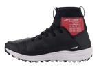 Alpinestars Speedforce Schuhe, Motorradschuhe, Schwarz, Weiß und Rot, mit MATRYX-Textilobermaterial, hohem Knöchelschutz mit rotem Grafik-Panel, weißer sportlicher Zwischensohle, von Laufschuhen inspirierte Silhouette für urbane Fahrten