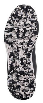 Alpinestars Speedforce Schuhe, Detail der Außensohle, schwarz-weiß marmoriert, strukturiertes Profil mit zentralem Alpinestars-Logo, lässiger Motorradschuh konzipiert für Grip und Komfort