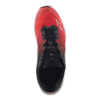 Alpinestars Meta Road V2 Shoes, Sportswear Shoes, Red Black and White, top-down view featuring a red to black gradient, black laces, and white Alpinestars logo, designed for all-day comfort and race-team workwear