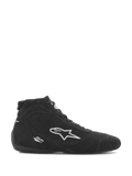 Alpinestars SP V2 Schuhe, Auto-Rennsport-Schuhe, schwarzes Wildleder mit weißem Alpinestars-Sternlogo, High-Top-Profil, Schnürverschluss, ultradünne Rennsohle, schlankes Motorsport-Design
