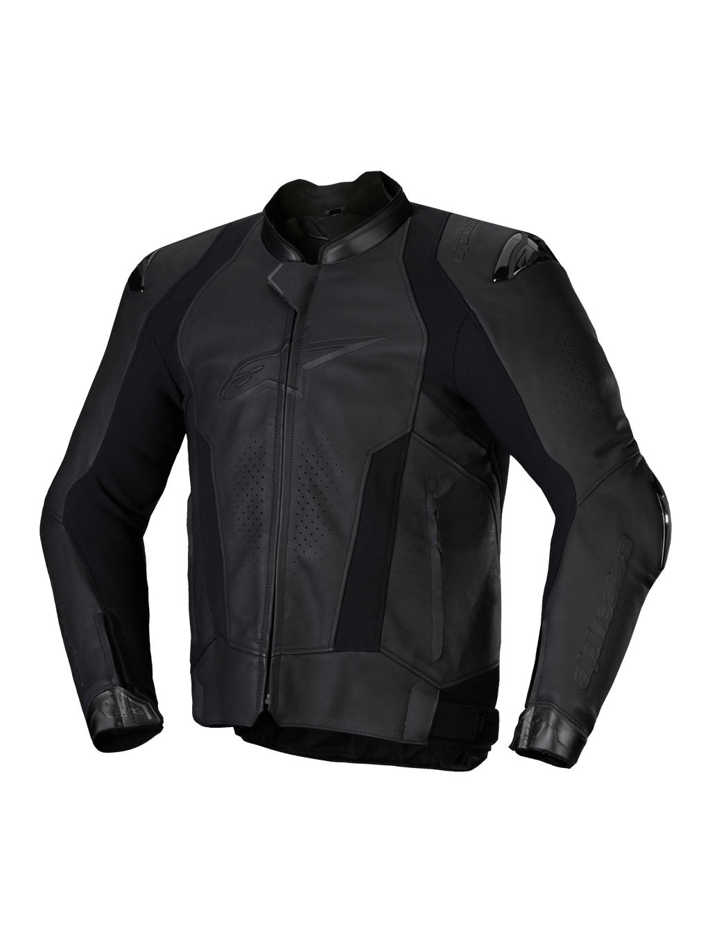 Alpinestars Missile V3 Lederjacke, Herren-Rennsport- und Sportmotorradjacke, Schwarz, CE-zertifiziertes Premium-Rinderrennleder mit Tech-Air-Ready-Design