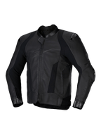 Alpinestars Missile V3 Lederjacke, Herren-Rennsport- und Sportmotorradjacke, Schwarz, CE-zertifiziertes Premium-Rinderrennleder mit Tech-Air-Ready-Design