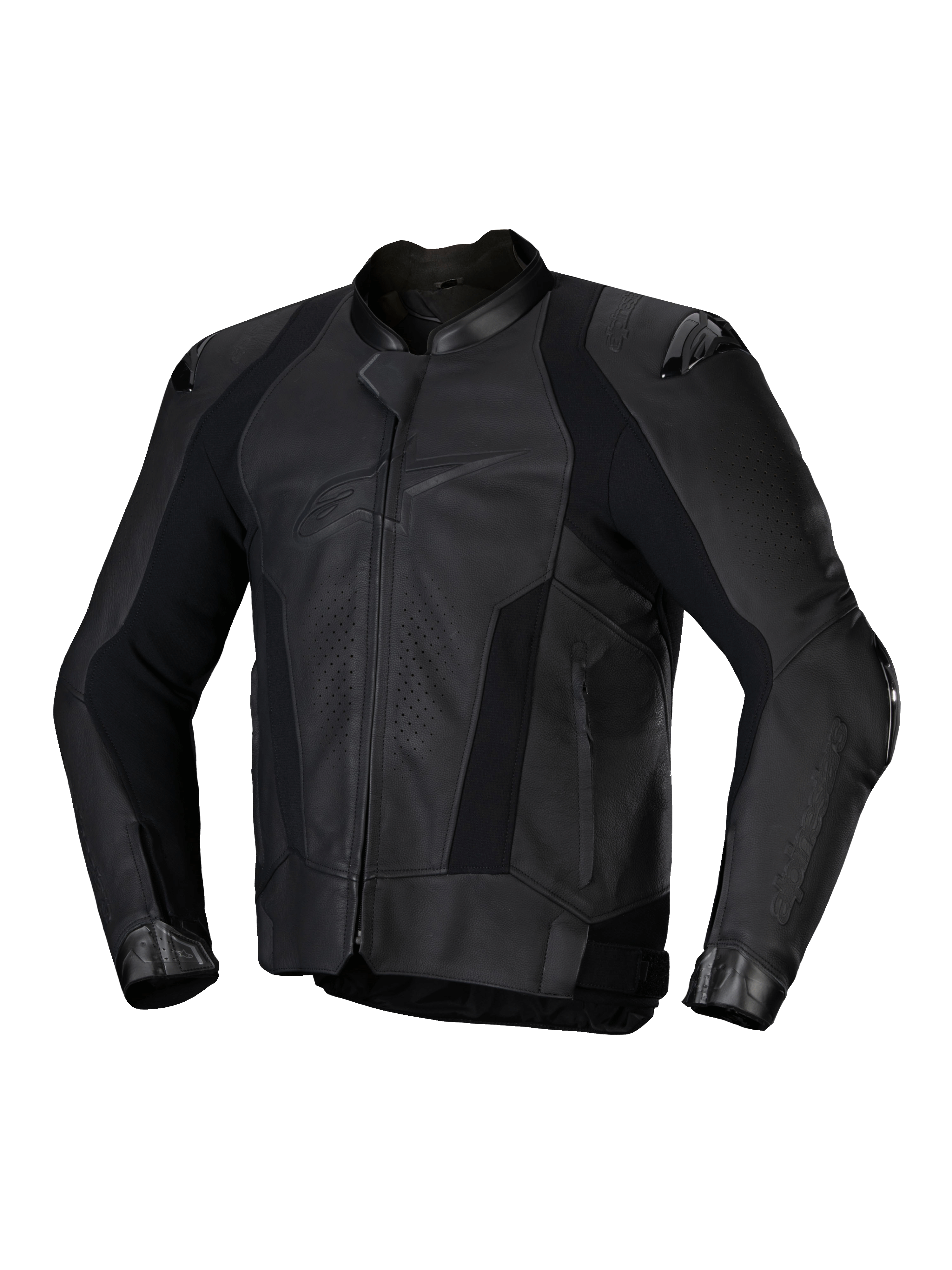 Alpinestars Missile V3 Lederjacke, Herren-Rennsport- und Sportmotorradjacke, Schwarz, CE-zertifiziertes Premium-Rinderrennleder mit Tech-Air-Ready-Design