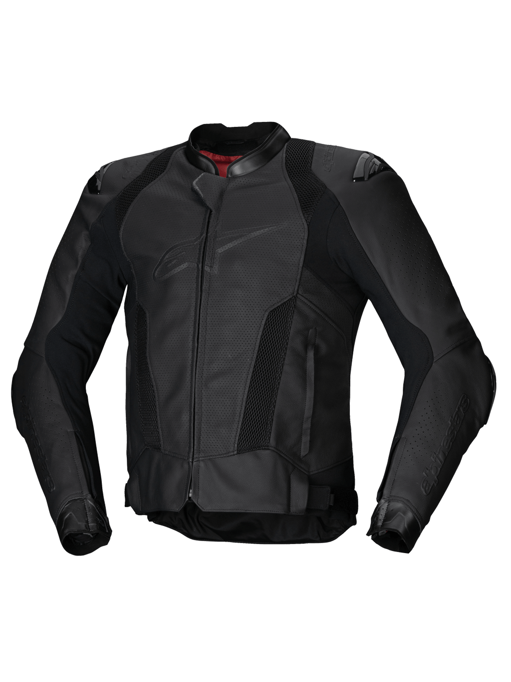 Alpinestars Missile V3 Airflow Lederjacke, Herren-Rennsport-Motorradjacke, Schwarz, perforiertes Premium-Rinderleder, CE-zertifiziert und Tech-Air®-kompatibel