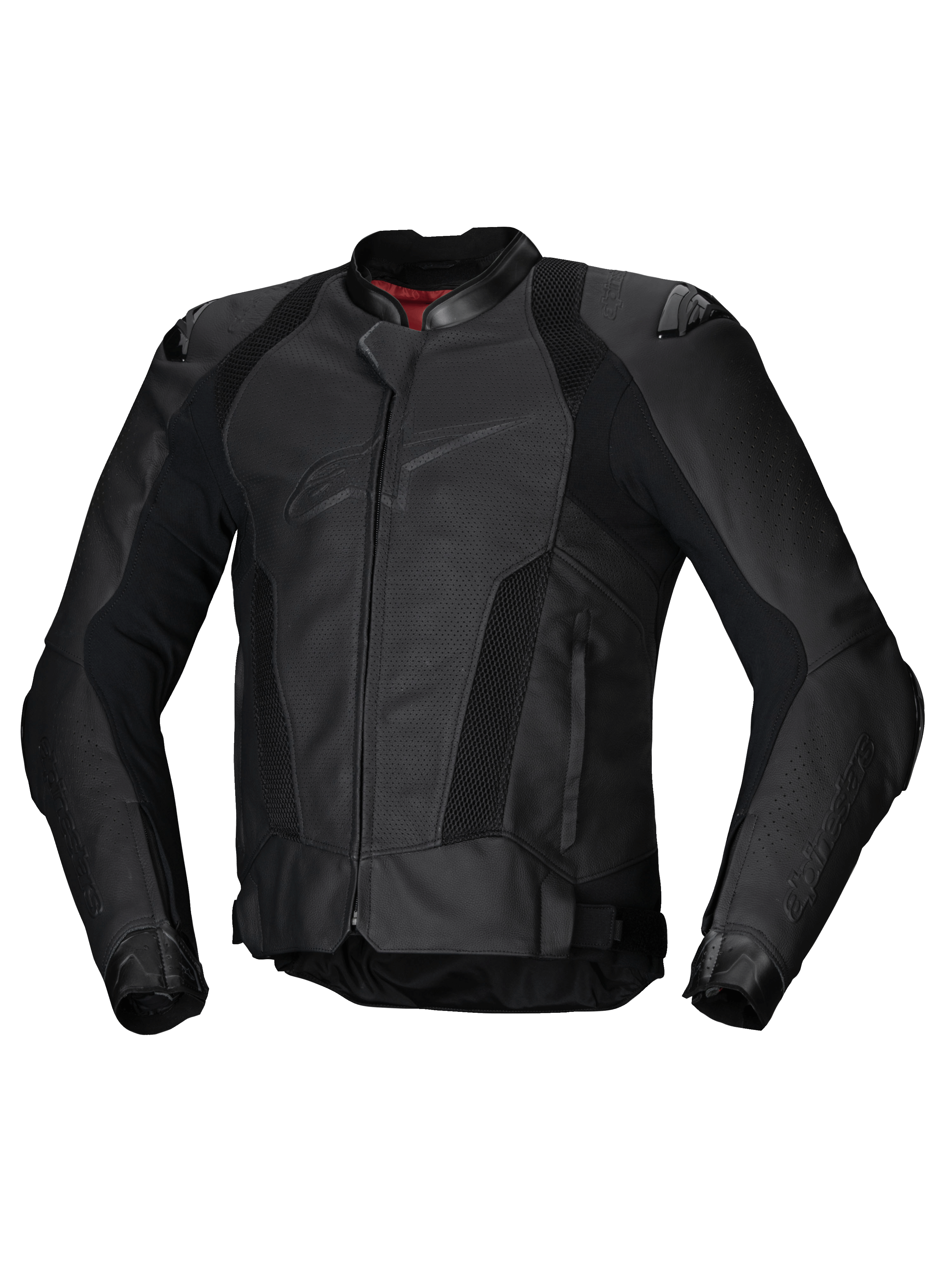 Alpinestars Missile V3 Airflow Lederjacke, Herren-Rennsport-Motorradjacke, Schwarz, perforiertes Premium-Rinderleder, CE-zertifiziert und Tech-Air®-kompatibel