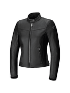 Alpinestars Tory Damen-Lederjacke, urbane Motorradjacke, Schwarz, taillierte Passform mit metallischem Gunmetal-Frontreißverschluss, vertikale Seitentaschen mit Reißverschluss, perforierter Lederkragen, glattes Rindsleder-Finish