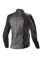 Alpinestars Damen Stella Vika V2 Lederjacke, Schwarz, Rückansicht, mit Vollnarbenleder-Konstruktion und Aramid-Stretcheinsätzen für eine maßgeschneiderte feminine Passform, urbane Motorradbekleidung.